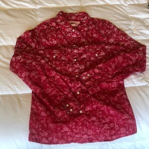 Button-down with flower detailing!